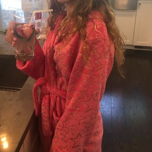 Diesel pink robe with gold stars.  Sz Medium 8/10.